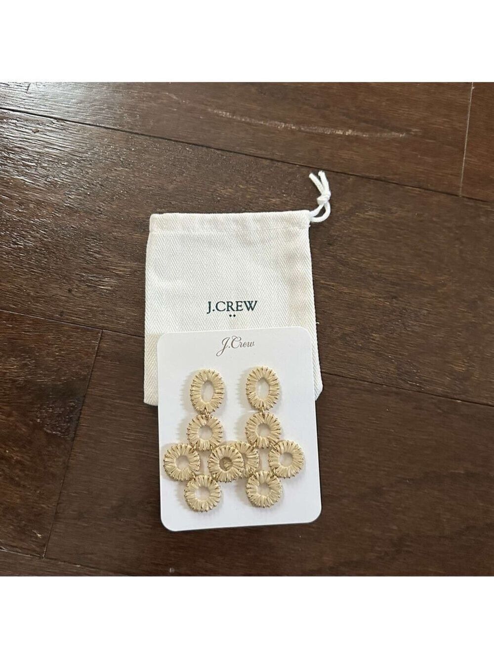 J.Crew Raffia Statement Earrings-gold NWT - Picture 5 of 6